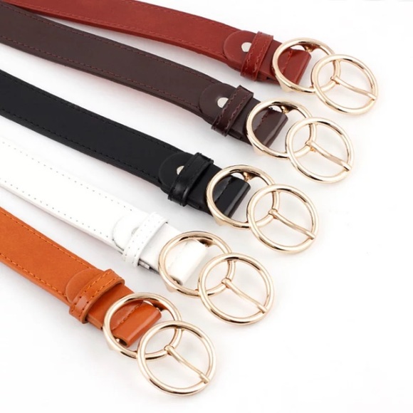 (Last 1) Double round buckle women’s belt - Picture 4 of 6